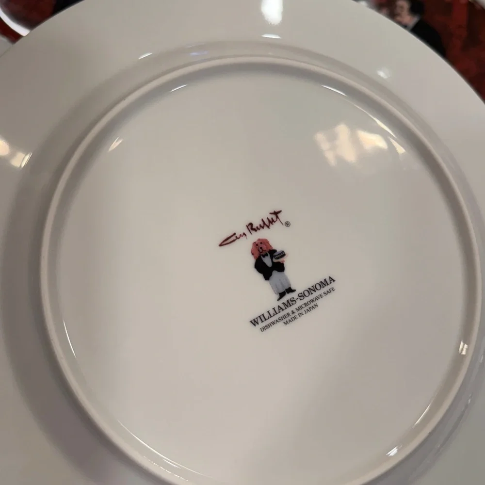 Guy Buffet Waiter Suite Porcelain Dinner Plates (6)